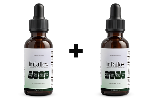 Two Linfaflow lymphatic drainage drops bottles — Buy 1 Get 1 Free starter package